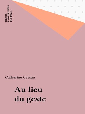 cover image of Au lieu du geste